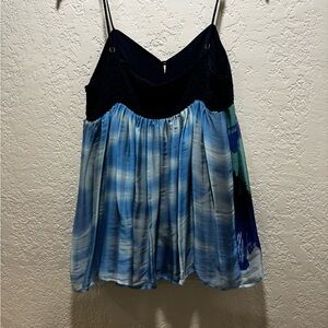 Akiko Blue and Black Camisole Top